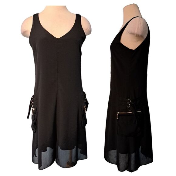 Vintage Equatore Funky Gothic Vampiress Minimalist Dress Small Size Tag Missing - Picture 1 of 12